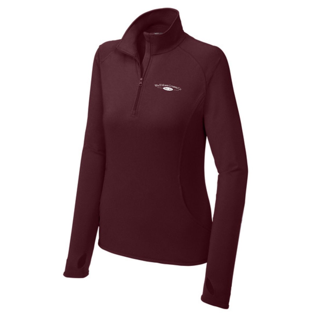 WOMENS - Sport-Tek® Women's Sport-Wick® Stretch 1/4-Zip Pullover - Maroon
