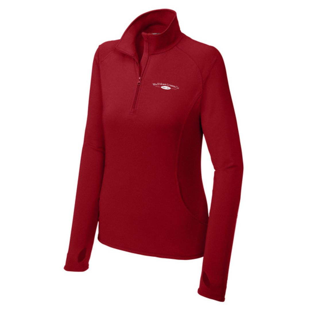 WOMENS - Sport-Tek® Women's Sport-Wick® Stretch 1/4-Zip Pullover - Deep Red