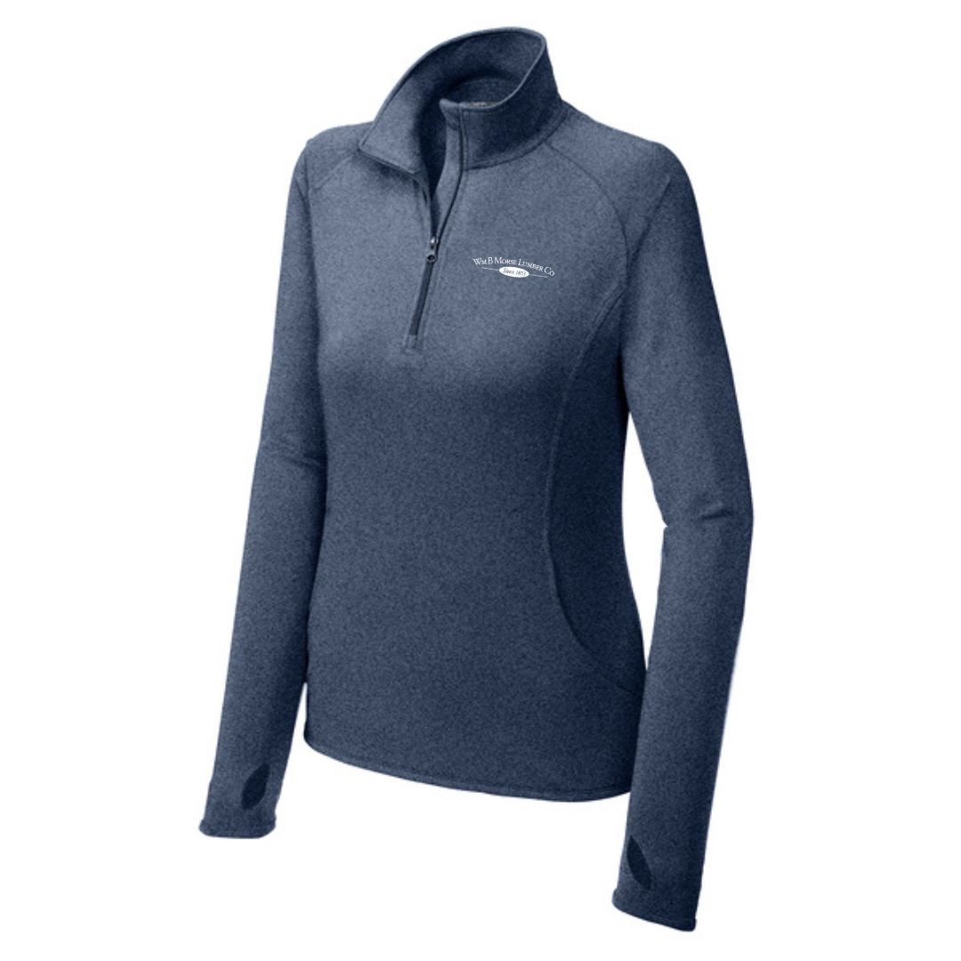 WOMENS - Sport-Tek® Women's Sport-Wick® Stretch 1/4-Zip Pullover - True Navy Heather