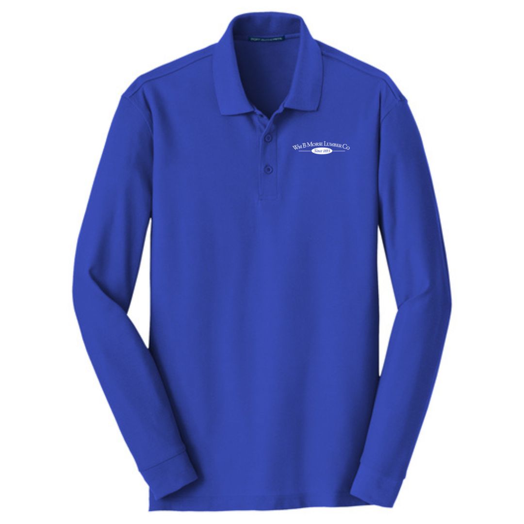 ADULT - Port Authority® Long Sleeve Core Classic Pique Polo - True Royal