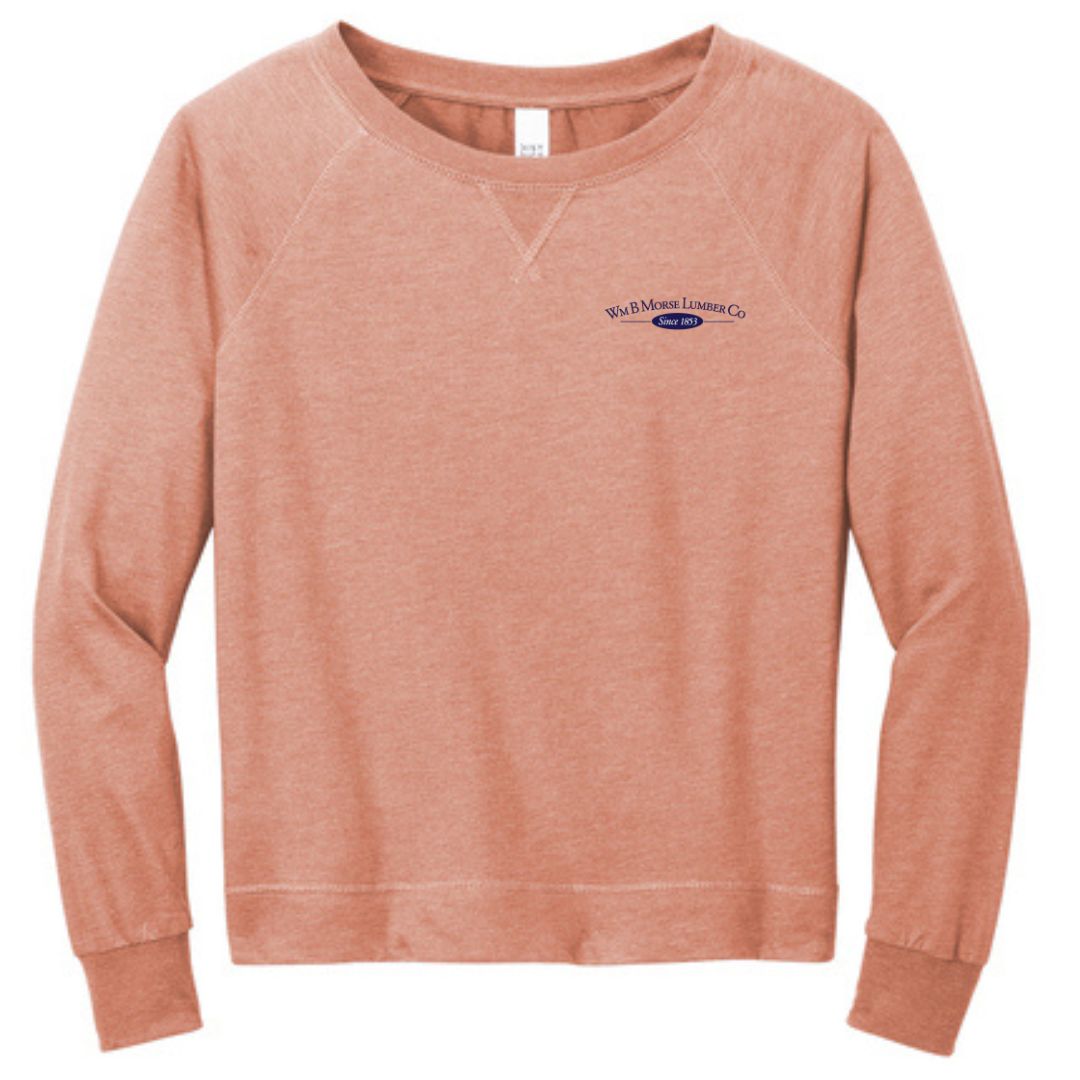 WOMENS - District® Women’s Featherweight French Terry™ Long Sleeve Crewneck - Nostalgia Rose Heather
