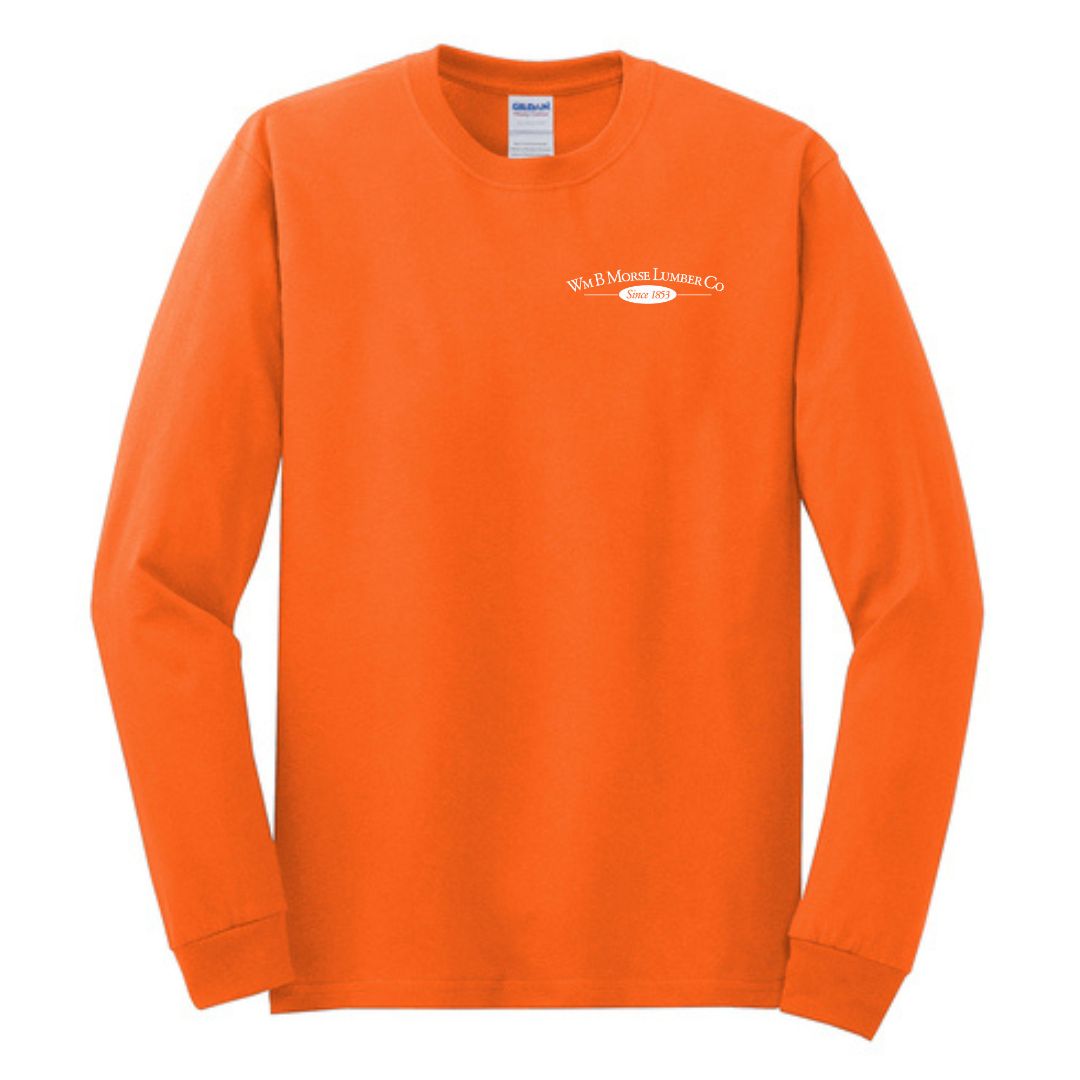 ADULT - Gildan® - Heavy Cotton™ 100% Cotton Long Sleeve T-Shirt - Safety Orange