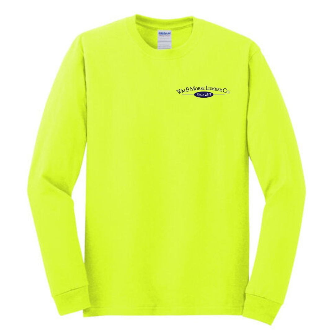 ADULT - Gildan® - Heavy Cotton™ 100% Cotton Long Sleeve T-Shirt - Safety Green