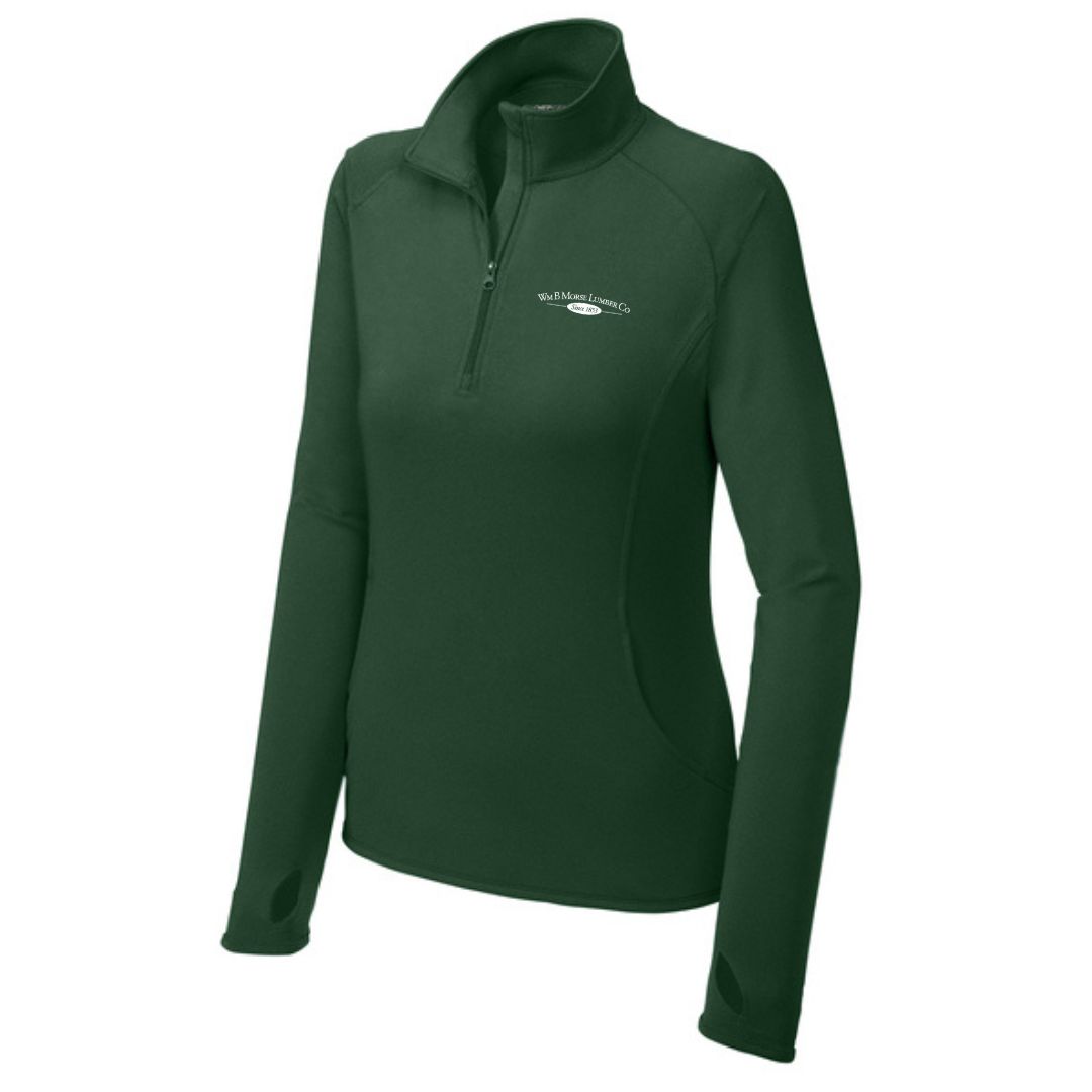 WOMENS - Sport-Tek® Women's Sport-Wick® Stretch 1/4-Zip Pullover - Forest Green