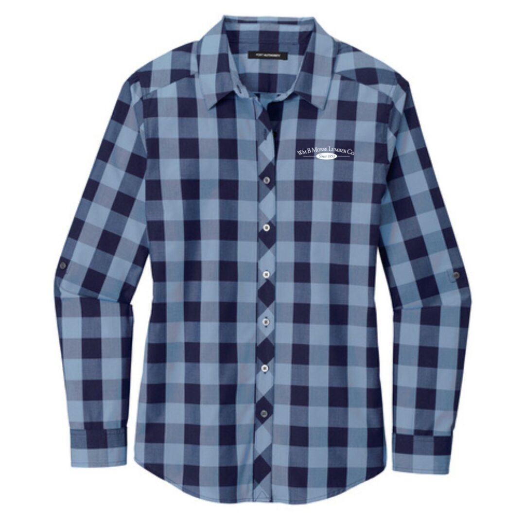 WOMENS - Port Authority® Women's Everyday Plaid Shirt - True Navy