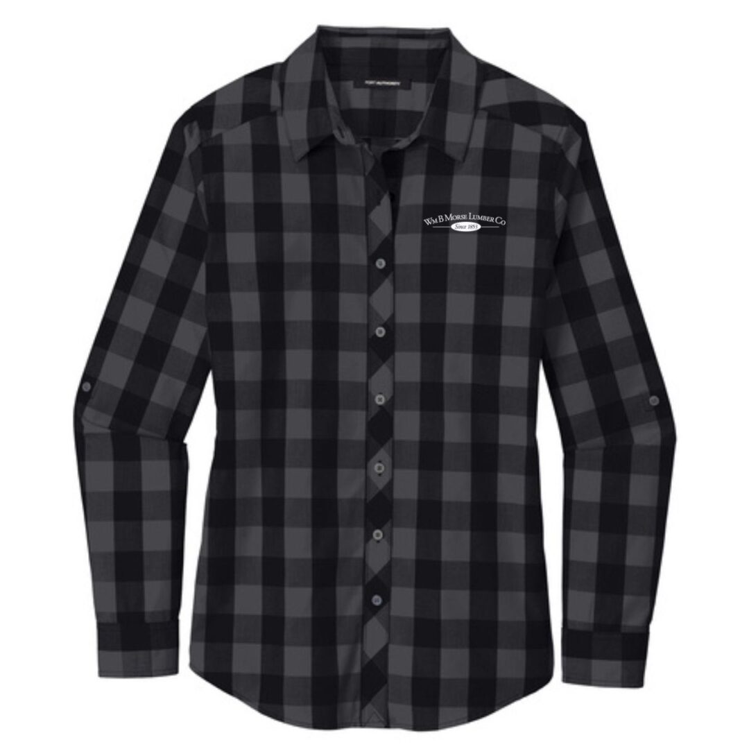 WOMENS - Port Authority® Women's Everyday Plaid Shirt - Black